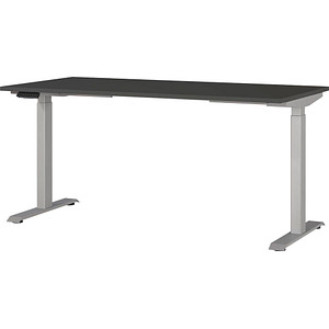 4005949791398 - Sitz-Steh-Schreibtisch JET 7908-640 elektrisch höhenverstellbar 72-120cm (H) 160x80cm (BxT) rechteckig graphit   Silber 400