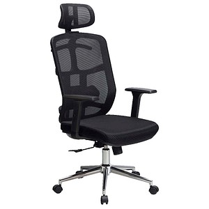 AMSTYLE Bürostuhl, SPM1.450 Stoff schwarz, Gestell silber