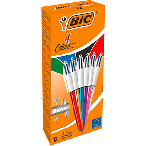 3086123537637 - 4-Farben-Kugelschreiber 4 Colours Shine farbsortiert Schreibfarbe farbsortiert 3086123537637 BIC 964775 12 Stück
