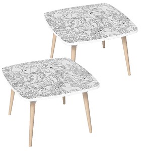 PAPERFLOW Kids Dschungel Maltische weiß 60,0 x 60,0 x 46,0 cm