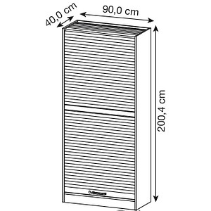 4032062280973 - Akandia Rollladenschrank ahorn silber 4 Fachböden 900 x 400 x 2004 cm 4032062280973 - Akandia Rollladenschrank ahorn silber 4 Fachböden 900 x 400 x 2004 cm