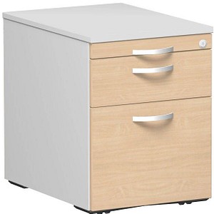 4038933515199 - Flex Rollcontainer lichtgrau ahorn 3 Auszüge 430 x 600 x 565 cm