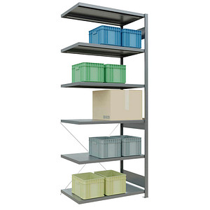 4004514202987 - Anbau-Schwerlastregal MULTIplus 250 12965 silber 1000 x 600 x 2000 cm 4004514202987 SCHULTE