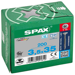 SPAX® Universalschrauben T15 Senkkopf Edelstahl A2 35mm  x 3,5 mm, 200 St.