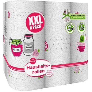 6414301052219 - AKTION Küchenrollen XXL PACK 3-lagig 5x 6 Rollen + GRATIS Zeller Küchenrollenhalter Edelstahl