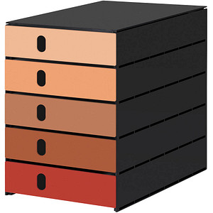 styro Schubladenbox styroval pro Emotions Herbst  orange, braun, rot 14-8000.HE, DIN C4 mit 5 Schubladen