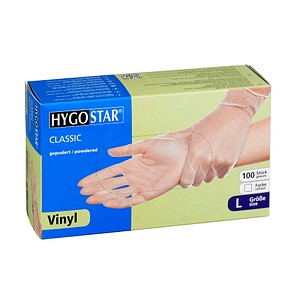HYGOSTAR unisex Einmalhandschuhe CLASSIC transparent Größe L 100 St.