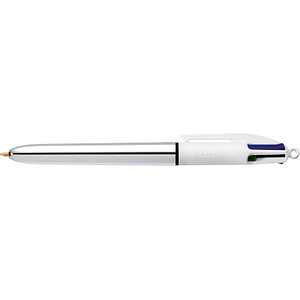 3086123310384 - BIC 4-Farben-Kugelschreiber 4 Colours Shine metallic-silber Schreibfarbe blau schwarz rot grün 1 St