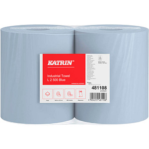 KATRIN L2 Putztuchrollen - 2-lagig - blau - 2 Rollen