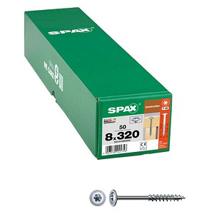 4003530245756 - Hiforce 8 x 320 mm 50 Stück Teilgewinde Tellerkopf t-star plus T40 4CUT wirox - 0251010803205 - Spax