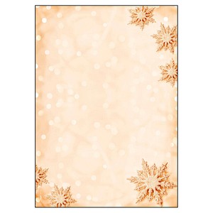 Weihnachtsbriefpapier Golden Snowflakes Motiv DIN A4 90 g/qm 100 Blatt