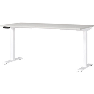 4005949791428 - Sitz-Steh-Schreibtisch JET 7908-642 elektrisch höhenverstellbar  160x80cm (BxT) rechteckig lichtgrau   Weiß 4005949791428 GE