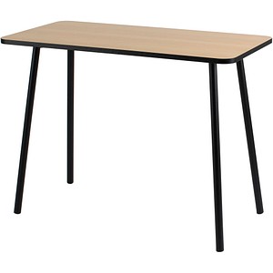 PAPERFLOW easyHome HOPM Schreibtisch buche rechteckig, 4-Fuß-Gestell schwarz 100,0 x 50,0 cm