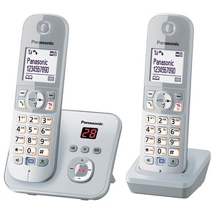 5025232731800 - KX TG6822 - Schnurlostelefon - Anrufbeantworter mit Rufnummernanzeige - DECT - Pearly Silver + zusätzliches Handset (KX-TG6822GS)