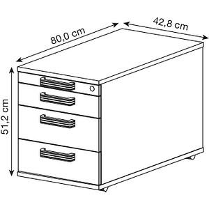 4032062140321 - Rollcontainer TOPAS LINE 3 Schübe 1 Utensilienauszug abschließbar weiß weiß T 800 mm 4032062140321 - Rollcontainer TOPAS LINE 3 Schübe 1 Utensilienauszug abschließbar weiß weiß T 800 mm
