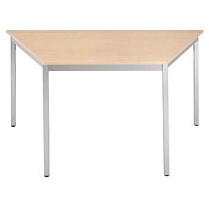 3700245505489 - Schreibtisch 126TEA 65-130cm (H) 60 120x60cm (BxT) Trapezform ahorn   silber 3700245505489 SODEMATUB