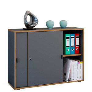 4051814444128 - Büroschrank mit 2 Fächern moderner Aktenschrank mit Schiebetüren Maße ca H 74 x B 100 x T 37 cm– Salia 2-Fach 4051814444128 - Büroschrank mit 2 Fächern moderner Aktenschrank mit Schiebetüren Maße ca H 74 x B 100 x T 37 cm– Salia 2-Fach
