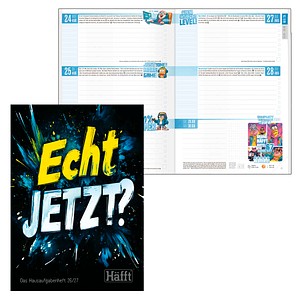 Häfft® Verlag Hausaufgabenheft Echt jetzt? 2026/2027 liniert DIN A5 ohne Rand, 88 Blatt, 1 St.
