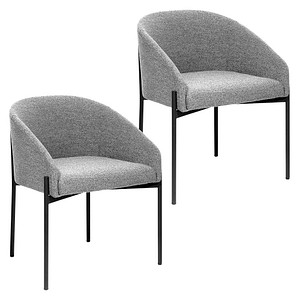 3660141963342 - Sessel meet® by Paperflow MILO gepolstert B 470 x T 450 x H 450 mm Stoff und Stahl grau mattschwarz