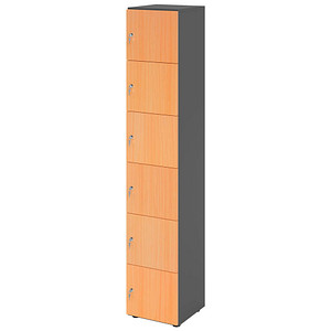 4032062313763 - HAMMERBACHER Schließfachschrank grafit buche V264L6 G 6 DS 6 Schließfächer 400 x 420 x 2156 cm 4032062313763 - HAMMERBACHER Schließfachschrank grafit buche V264L6 G 6 DS 6 Schließfächer 400 x 420 x 2156 cm