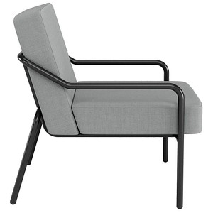 3660141964110 - Sessel meet® by Paperflow MEDSO Klassik M gepolstert Sitzfläche austauschbar B 580 x T 743 x H 736 mm Stoff und Stahl grau mattschwarz