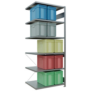 4004514222442 - Gebrüder Schulte - Fachbodenregal Komplettregale MULTIplus250 2500x1000x800mm (Anbauregal) Traglast 250kg