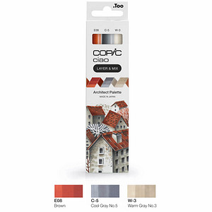 4013695266756 - COPIC Ciao Architect Palette Layoutmarker-Set farbsortiert 10 + 60 mm 4013695266756 COPIC 3 Stück