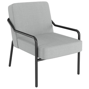 3660141964110 - Sessel meet® by Paperflow MEDSO Klassik M gepolstert Sitzfläche austauschbar B 580 x T 743 x H 736 mm Stoff und Stahl grau mattschwarz