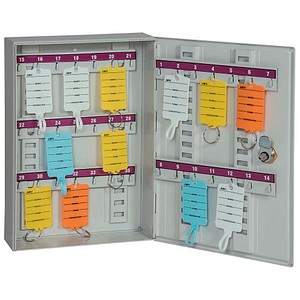 4052301125018 - Schlüsselkasten grau mit 35 Haken Zylinderschloss