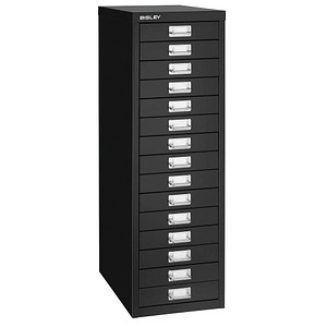 BISLEY MultiDrawer™ L3915 Schubladenschrank schwarz 15 Schubladen 27,8 x 38,0 x 85,7 cm