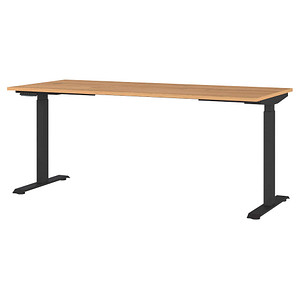 4005949791473 - Schreibtisch Agenda Home elektrisch höhenverstellbar B 1800 x T 800 x H 720-1200 mm Grandson-Eiche Schwarz + Memory-USB-Panel