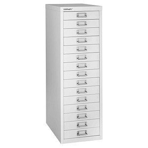BISLEY MultiDrawer™ L3915 Schubladenschrank verkehrsweiß 15 Schubladen 27,8 x 38,0 x 85,7 cm
