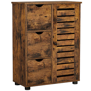 0194343022635 - Songmics - vasagle Badezimmerschrank Sideboard Aufbewahrungsschrank 3 Schubladen 2 verstellbare Einlegeböden hinter der Tür Badschrank