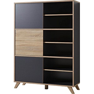 Helsinki Aktenregal anthrazit, sonoma-eiche 6 Fachböden