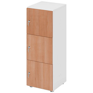 4032062314012 - HAMMERBACHER Schließfachschrank weiß nussbaum V234L3 W N DS 3 Schließfächer 400 x 420 x 1100 cm