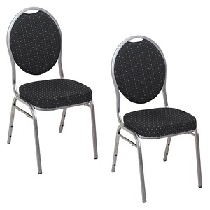 4041908139016 - Besucherstuhl BANKETT schwarz   silber ohne Armlehnen 4-Fuß-Gestell 4041908139016 2 Stück