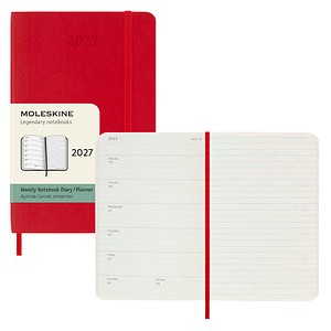 Moleskine Germany Gmbh Rot Moleskine 12 Monate Wochen Notizkalender 2027 Pocket/A6 1 Wo = 1 Seite Rechts Linierte Seite Weicher Einband Scharlach - Image 8