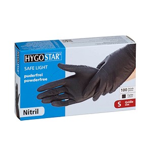 HYGOSTAR unisex Einmalhandschuhe SAFE LIGHT schwarz Größe S 100 St.