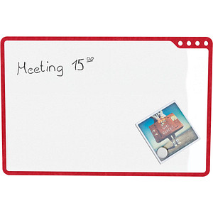 8713797108928 - PLAYROOM Whiteboard PLAYBOARD e3-emaillierter Stahl weiß Recycling-PET-Rahmen rot B 750 x H 500 mm