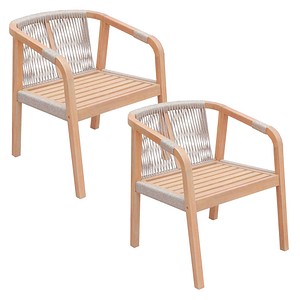 4041908143730 - Gartenstühle BOGOTA beige Holz 4041908143730 2 Stück