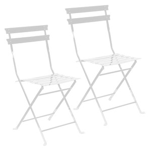 3660141962826 - Outdoor-Klappstuhl meet® by Paperflow EDEN ohne Armlehnen UV-behandelt B 380 x T 335 x H 440 mm Stahl verzinkt weiß-weiß 2 Stück