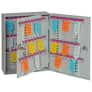 4052301125049 - Schlüsselkasten grau mit 108 Haken Zylinderschloss