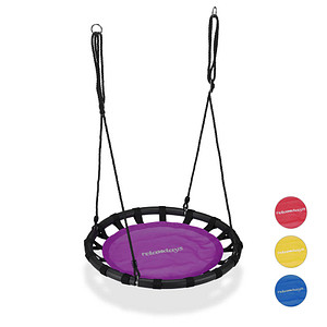 4052025927080 - Relaxdays - Nestschaukel runde Hängeschaukel für Kinder & Erwachsene verstellbar draußen ø 80 cm bis 100 kg lila 4052025927080 - Relaxdays - Nestschaukel runde Hängeschaukel für Kinder & Erwachsene verstellbar draußen ø 80 cm bis 100 kg lila
