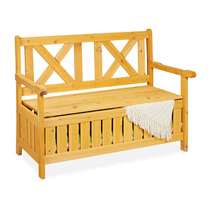 relaxdays Gartenbank 10038653_0 hellbraun Holz 115,0 cm