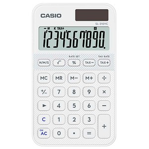 Casio Taschenrechner SL-310 YC WE weiß, 10 Stellen, Solar/Batterie