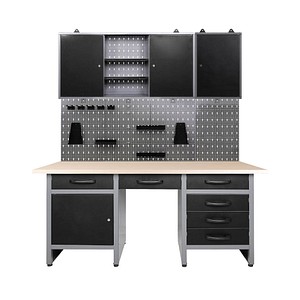 Werkbank-Set grau 160,0 x 60,0 cm