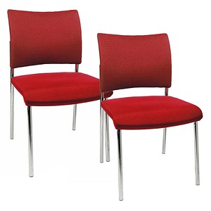 4014296316642 - Besucherstuhl Visit 10 rot   chrom ohne Armlehnen 4-Fuß-Gestell 4014296316642 2 Stück