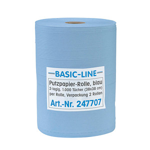 Neutral Putztuchrolle 2-lagig Blau 1000 Blatt