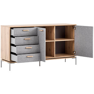4027181115008 - Sideboard 701730 eiche grau 2 Fachböden 1546 x 450 x 857 cm