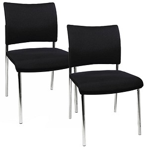 4014296316581 - Besucherstuhl Visit 10 schwarz   chrom ohne Armlehnen 4-Fuß-Gestell 4014296316581 2 Stück
